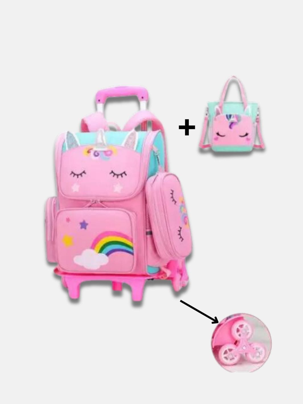 Valise Cabine Pour Enfant Licorne | OdinLite.Com Enfant / Rose 6 roues