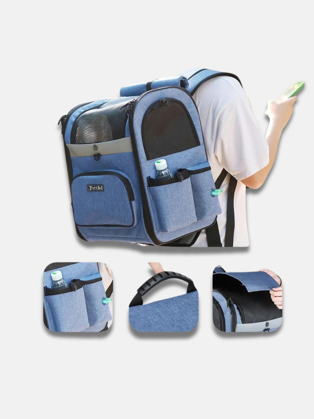 Valise Chat Backpack Trip | OdinLite.com Pets / Bleu